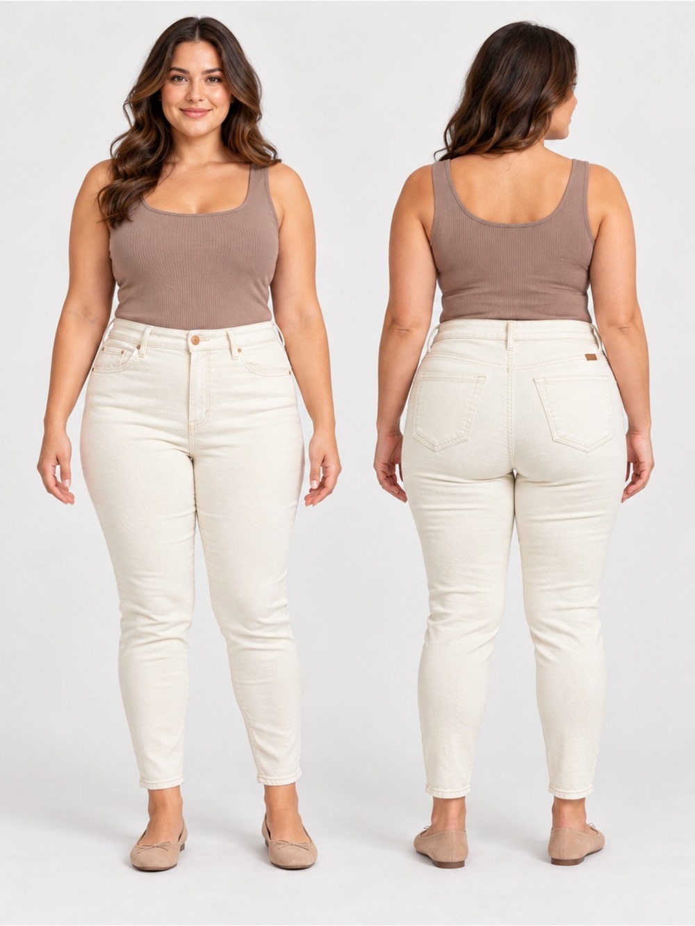 1822 Denim Ecru High Rise Ankle Skinny Jeans Size 14/32 NWT